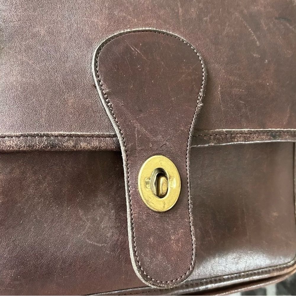 Coach Vintage Brown Leather Station Bag - Top Handle Purse 5130 Classic Classy - Picture 8 of 14